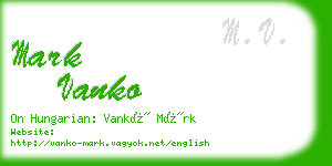 mark vanko business card